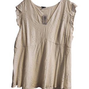 Casual eyelet peplum top SZ 3